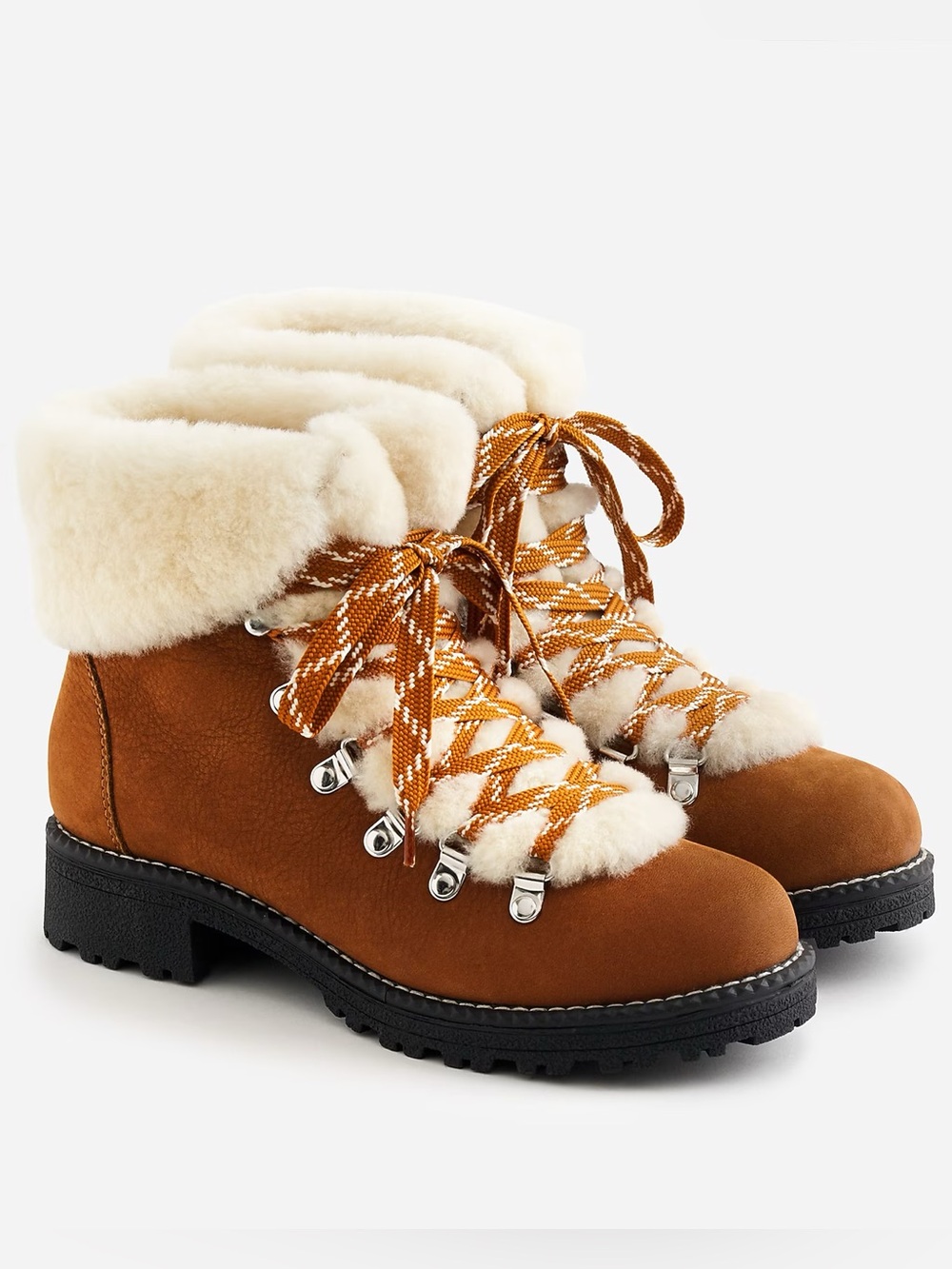 J. CREW Tumbled Leather Nordic Boot in Warm Sepia Size 7 NIB $198 BD332